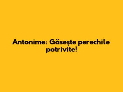 Antonime: Găsește perechile potrivite!