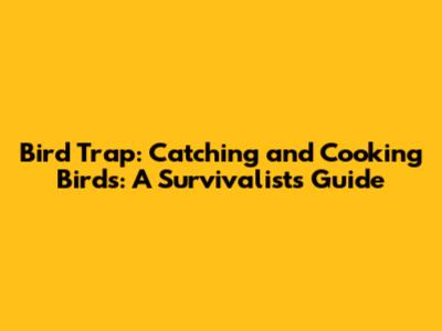 Bird Trap: Catching and Cooking Birds: A Survivalist's Guide