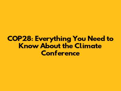 COP28: Everything You Need to Know About the Climate Conference