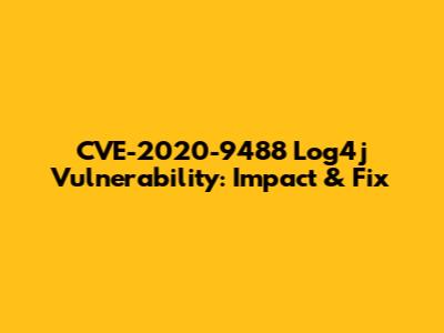CVE-2020-9488 Log4j Vulnerability: Impact & Fix