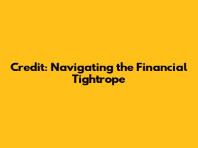 Credit: Navigating the Financial Tightrope