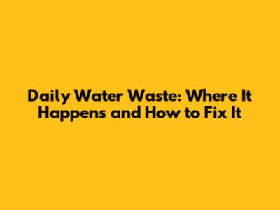 Daily Water Waste: Where It Happens and How to Fix It