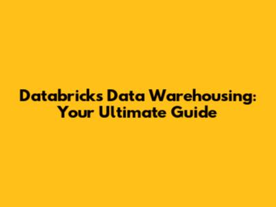 Databricks Data Warehousing: Your Ultimate Guide
