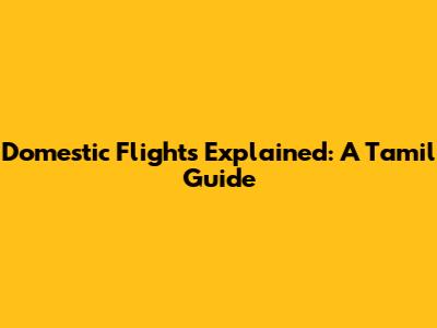 Domestic Flights Explained: A Tamil Guide