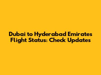 Dubai to Hyderabad Emirates Flight Status: Check Updates