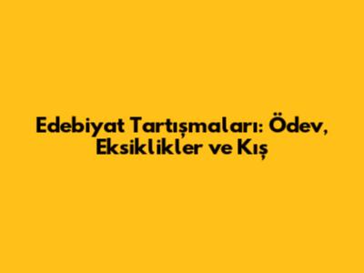 Edebiyat Tartışmaları: Ödev, Eksiklikler ve Kış