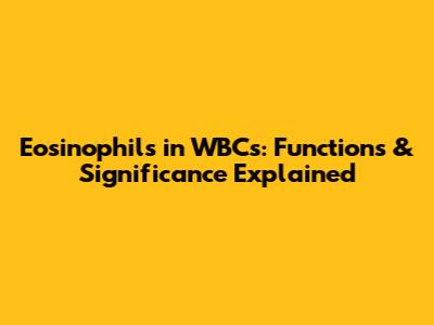 Eosinophils in WBCs: Functions & Significance Explained