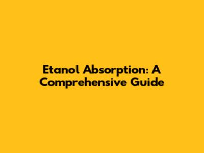 Etanol Absorption: A Comprehensive Guide
