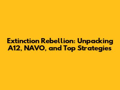 Extinction Rebellion: Unpacking A12, NAVO, and Top Strategies