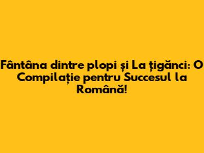 Fântâna dintre plopi și La țigănci: O Compilație pentru Succesul la Română!