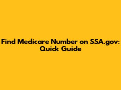 Find Medicare Number on SSA.gov: Quick Guide