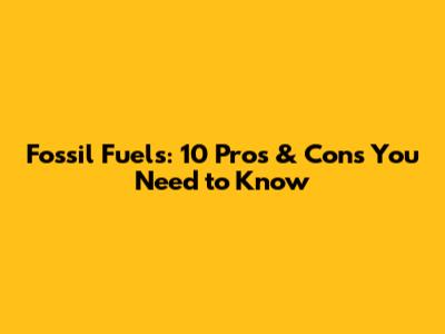Fossil Fuels: 10 Pros & Cons You Need to Know