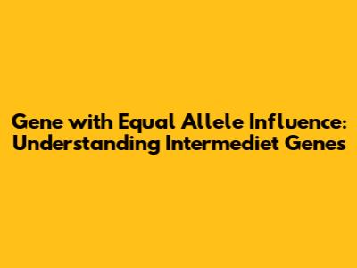 Gene with Equal Allele Influence: Understanding Intermediet Genes