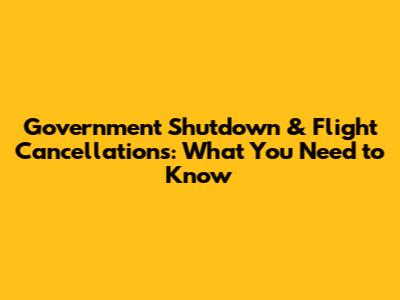 Government Shutdown & Flight Cancellations: What You Need to Know