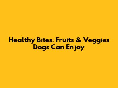 Healthy Bites: Fruits & Veggies Dogs Can Enjoy