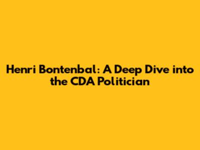 Henri Bontenbal: A Deep Dive into the CDA Politician