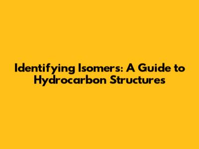 Identifying Isomers: A Guide to Hydrocarbon Structures