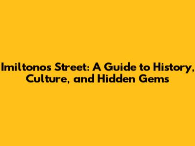 Imiltonos Street: A Guide to History, Culture, and Hidden Gems