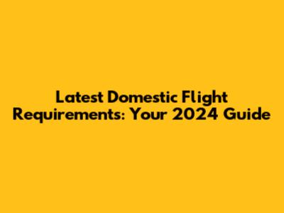 Latest Domestic Flight Requirements: Your 2024 Guide