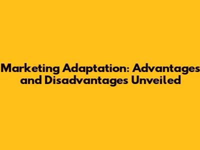 Marketing Adaptation: Advantages and Disadvantages Unveiled