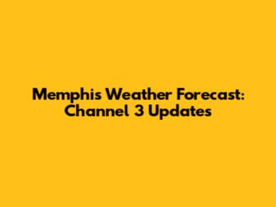 Memphis Weather Forecast: Channel 3 Updates