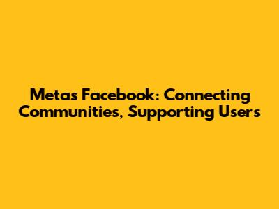 Meta's Facebook: Connecting Communities, Supporting Users