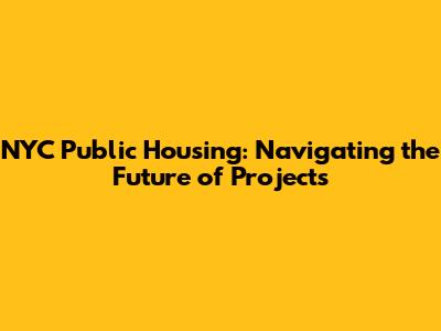 NYC Public Housing: Navigating the Future of Projects