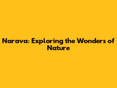 Narava: Exploring the Wonders of Nature
