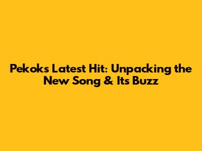 Pekok's Latest Hit: Unpacking the New Song & Its Buzz