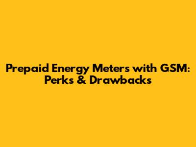 Prepaid Energy Meters with GSM: Perks & Drawbacks