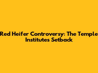 Red Heifer Controversy: The Temple Institute's Setback