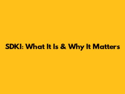 SDKI: What It Is & Why It Matters