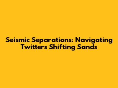 Seismic Separations: Navigating Twitter's Shifting Sands