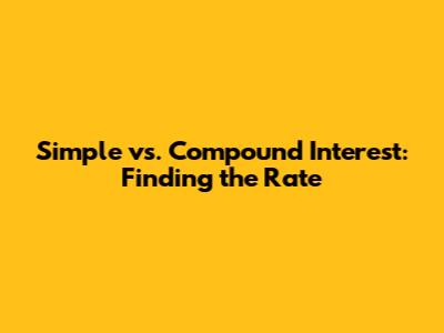Simple vs. Compound Interest: Finding the Rate