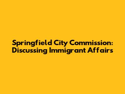 Springfield City Commission: Discussing Immigrant Affairs