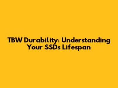 TBW Durability: Understanding Your SSD's Lifespan