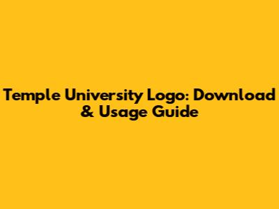 Temple University Logo: Download & Usage Guide