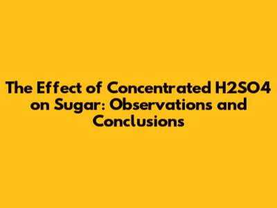 The Effect of Concentrated H2SO4 on Sugar: Observations and Conclusions