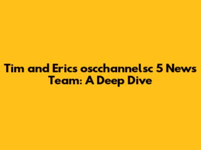 Tim and Eric's oscchannelsc 5 News Team: A Deep Dive