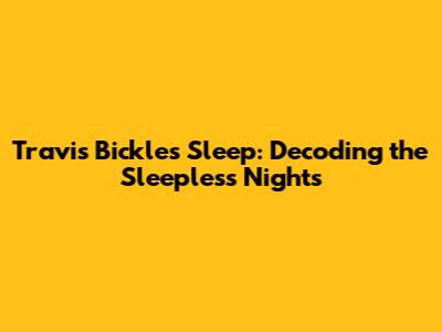 Travis Bickle's Sleep: Decoding the Sleepless Nights