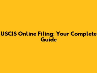 USCIS Online Filing: Your Complete Guide