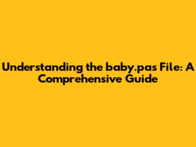 Understanding the baby.pas File: A Comprehensive Guide
