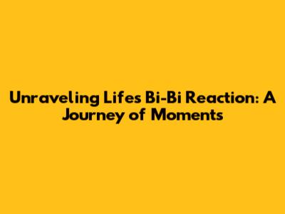 Unraveling Life's Bi-Bi Reaction: A Journey of Moments