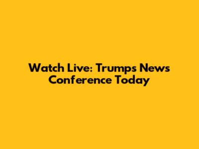 Watch Live: Trump's News Conference Today