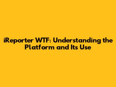iReporter WTF: Understanding the Platform and Its Use